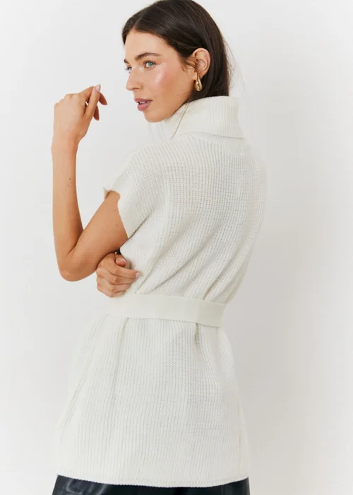 In The Style Cream Belted Knit Jumper - 22-24 Image 3