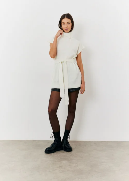 In The Style Cream Belted Knit Jumper - 22-24 Image 2