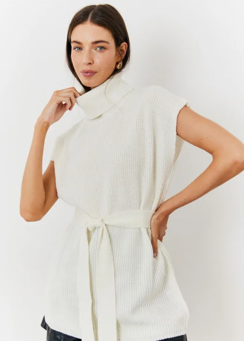 In The Style Cream Belted Knit Jumper - 22-24 Image 1