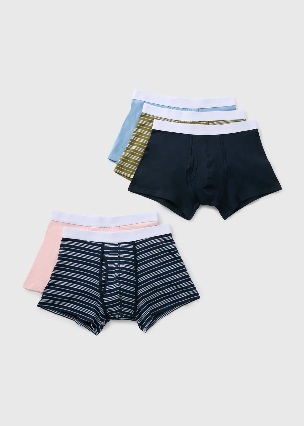 5 Pack Multicolour Stripe Keyhole Boxers - S Image 1