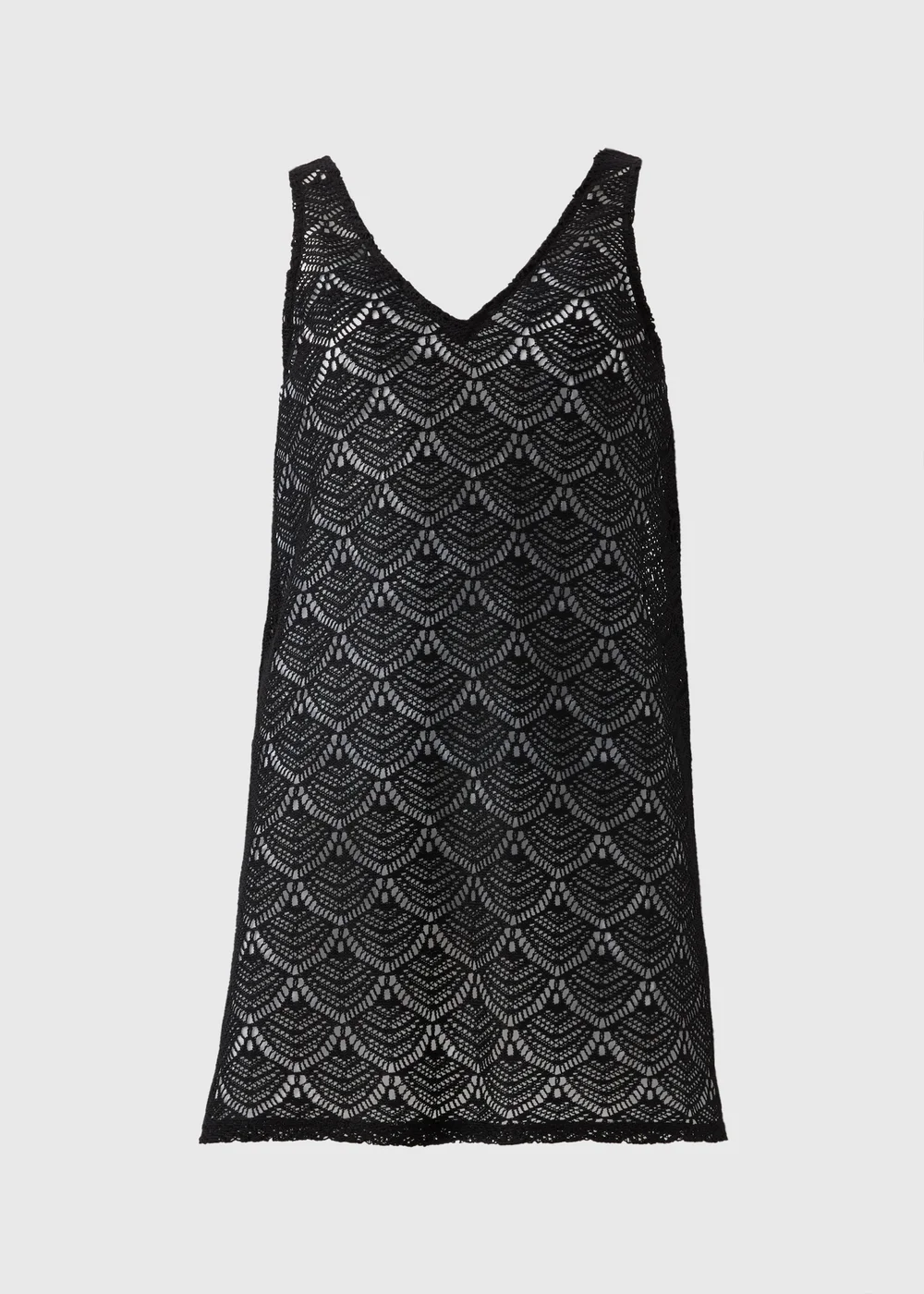 Black Crochet Short Beach Dress - XS Image 3