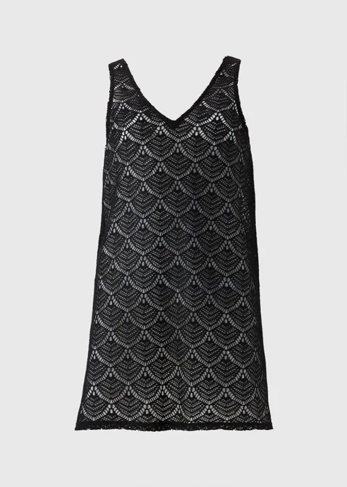 Black Crochet Short Beach Dress - XS Image 3