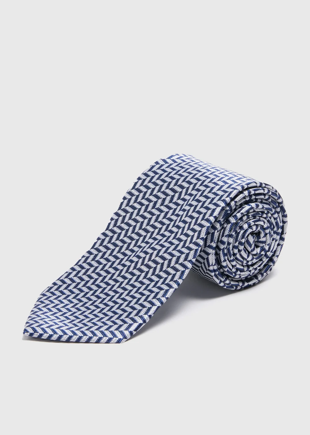 Taylor & Wright Navy Herringbone Tie - One Size Image 1