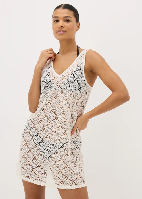 Cream Crochet Short Beach Dress - XS Image 1