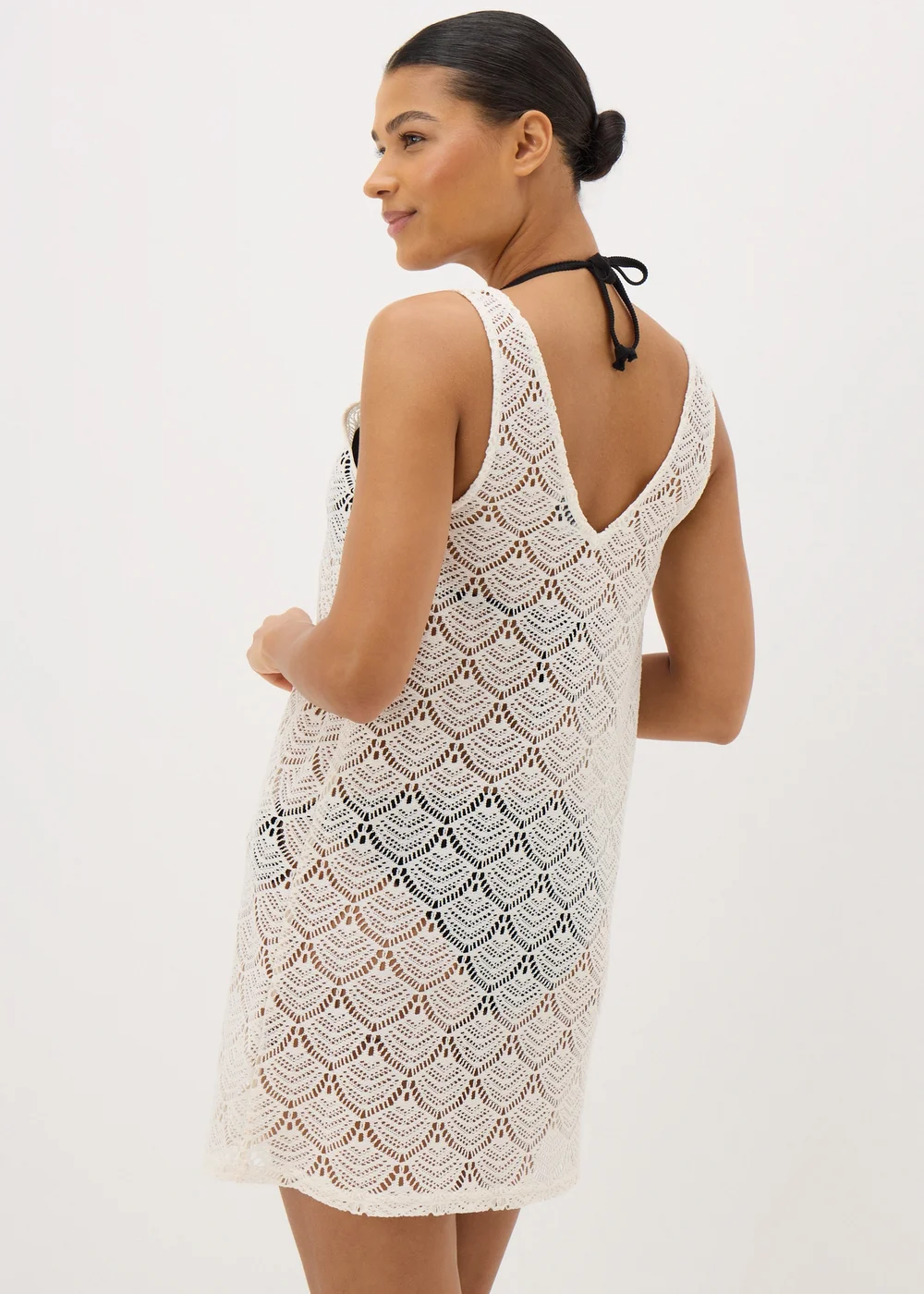 Cream Crochet Short Beach Dress - XS Image 2