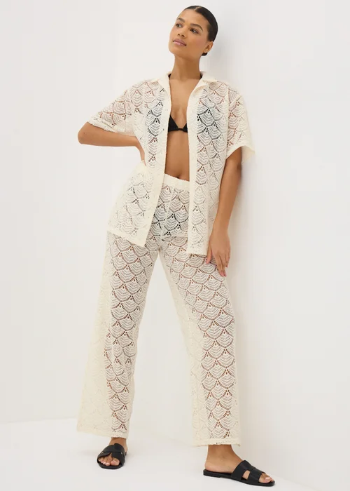 Cream Crochet Shirt Top - XS Image 2