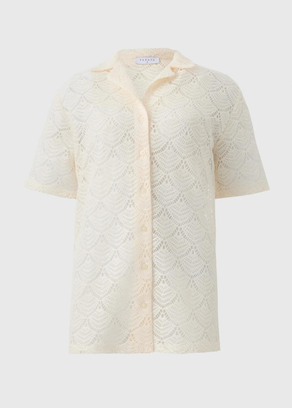 Cream Crochet Shirt Top - XS Image 3