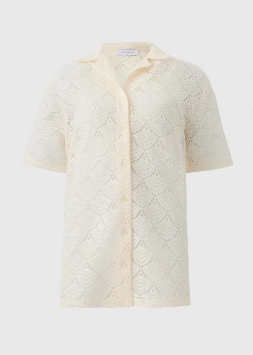 Cream Crochet Shirt Top - XS Image 3