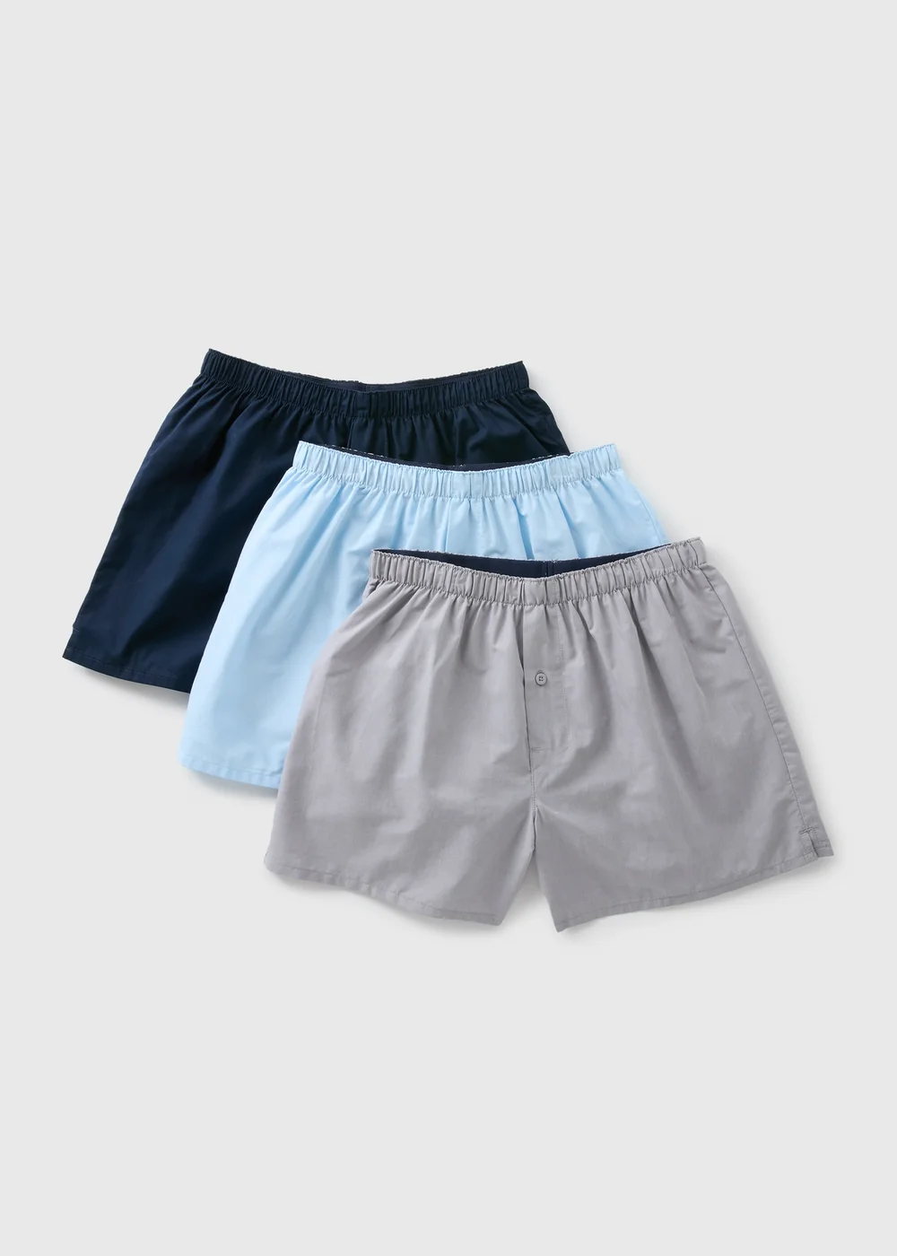 3 Pack Plain Multicolour Woven Boxers - S Image 1