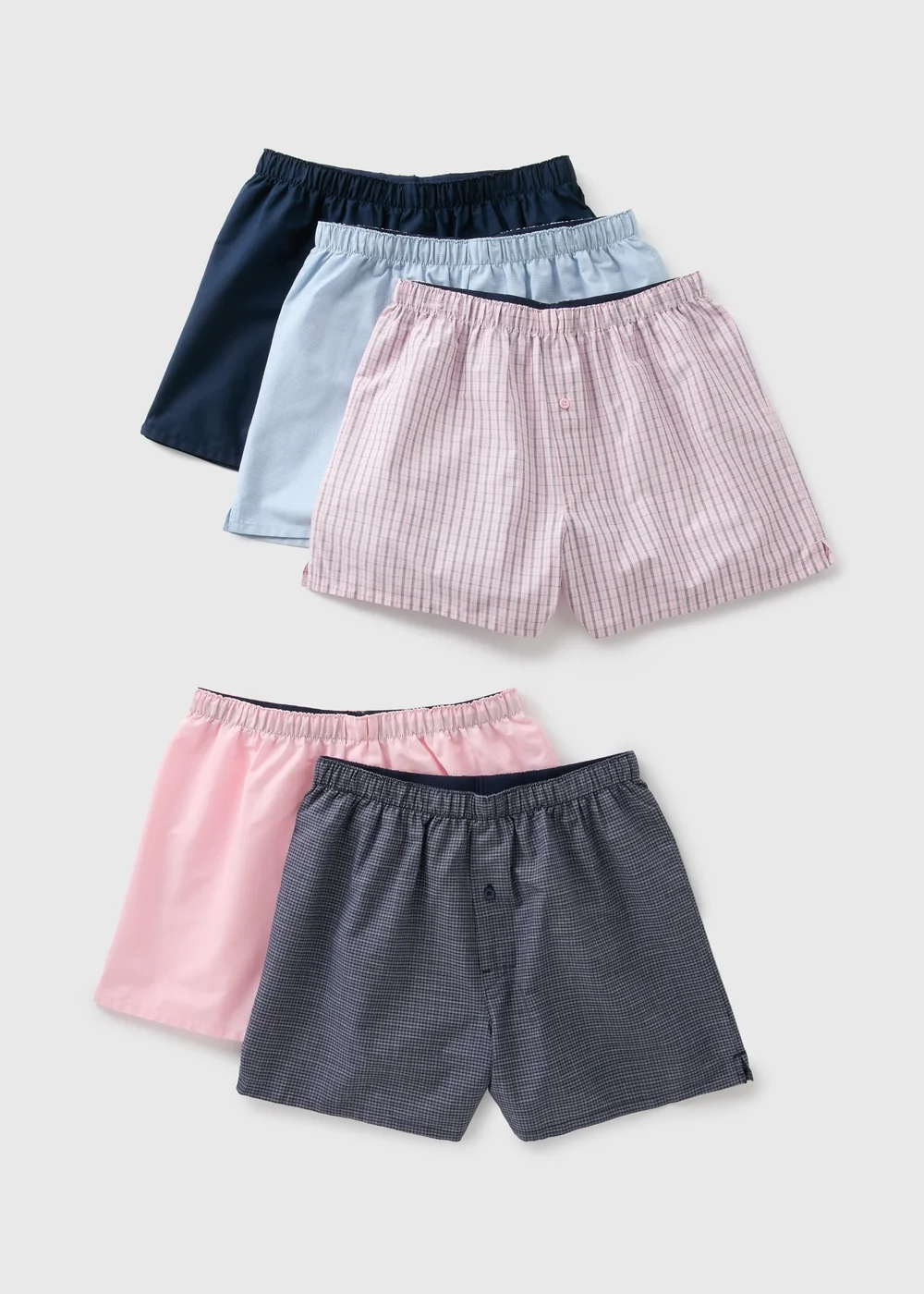 5 Pack Multicolour Woven Check Boxers - S Image 1