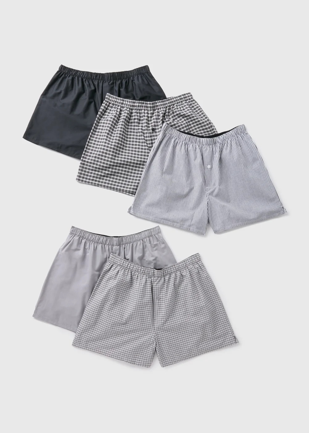 5 Pack Mono Woven Check Boxers - S Image 1