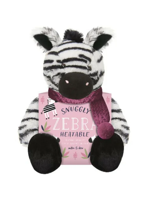 Milton & Drew Snuggly Black/White Zebra Heatable Soft Toy - One Size Image 1