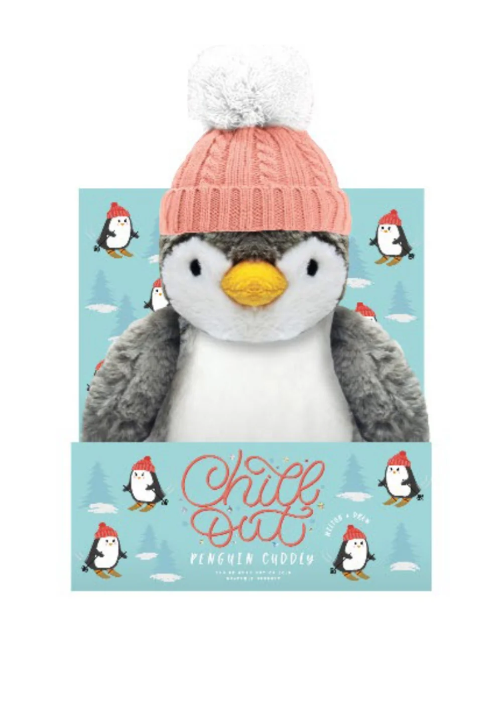 Milton & Drew Chill Out Cuddly Grey/White Penguin Heatable Soft Toy - One Size Image 1