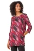 Roman Pink Abstract Print Pocket Top with Snood - Size 18 Image 2