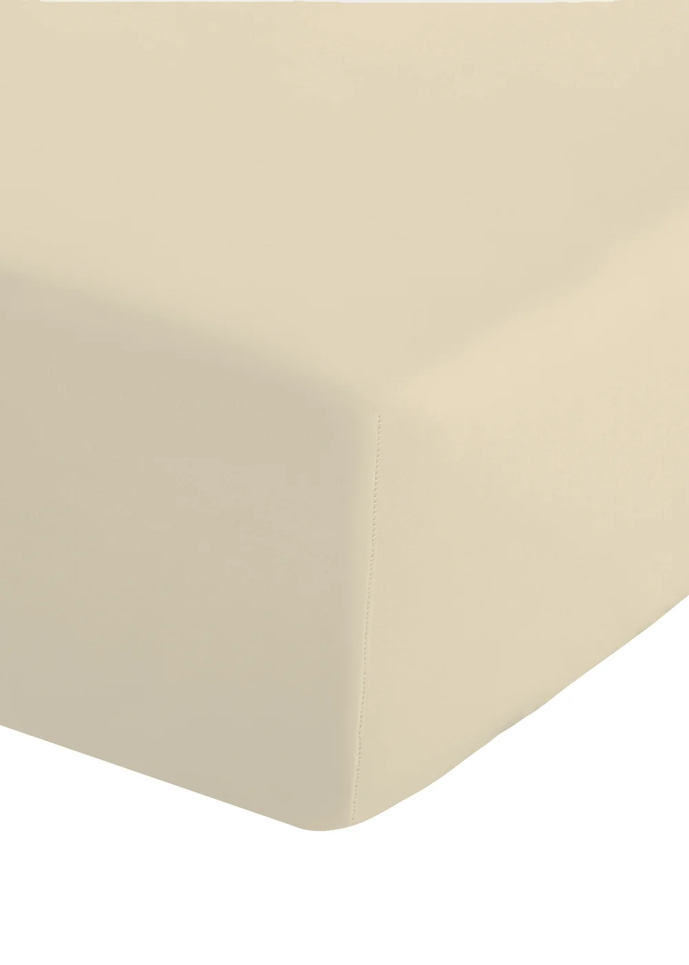 Catherine Lansfield Cream Easy Iron Percale Combed Fitted Sheet - Fitted Single Image 2