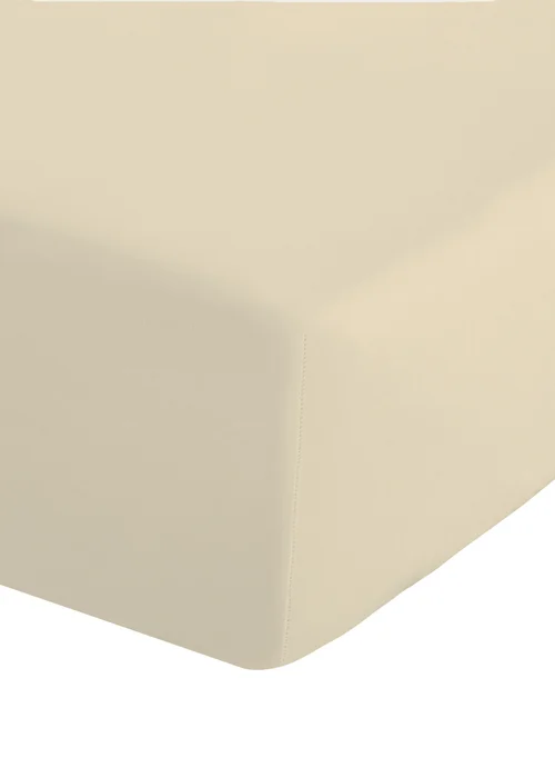 Catherine Lansfield Cream Easy Iron Percale Combed Fitted Sheet - Fitted Single Image 2
