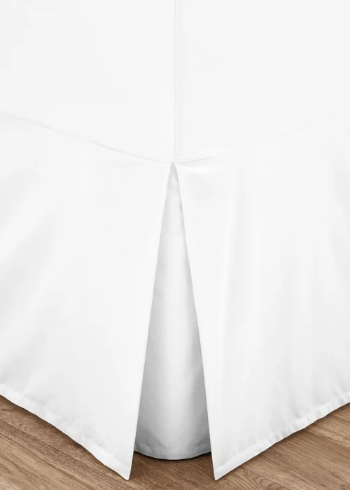 Catherine Lansfield White Easy Iron Percale Combed Fitted Valance Sheet - Super king Image 1