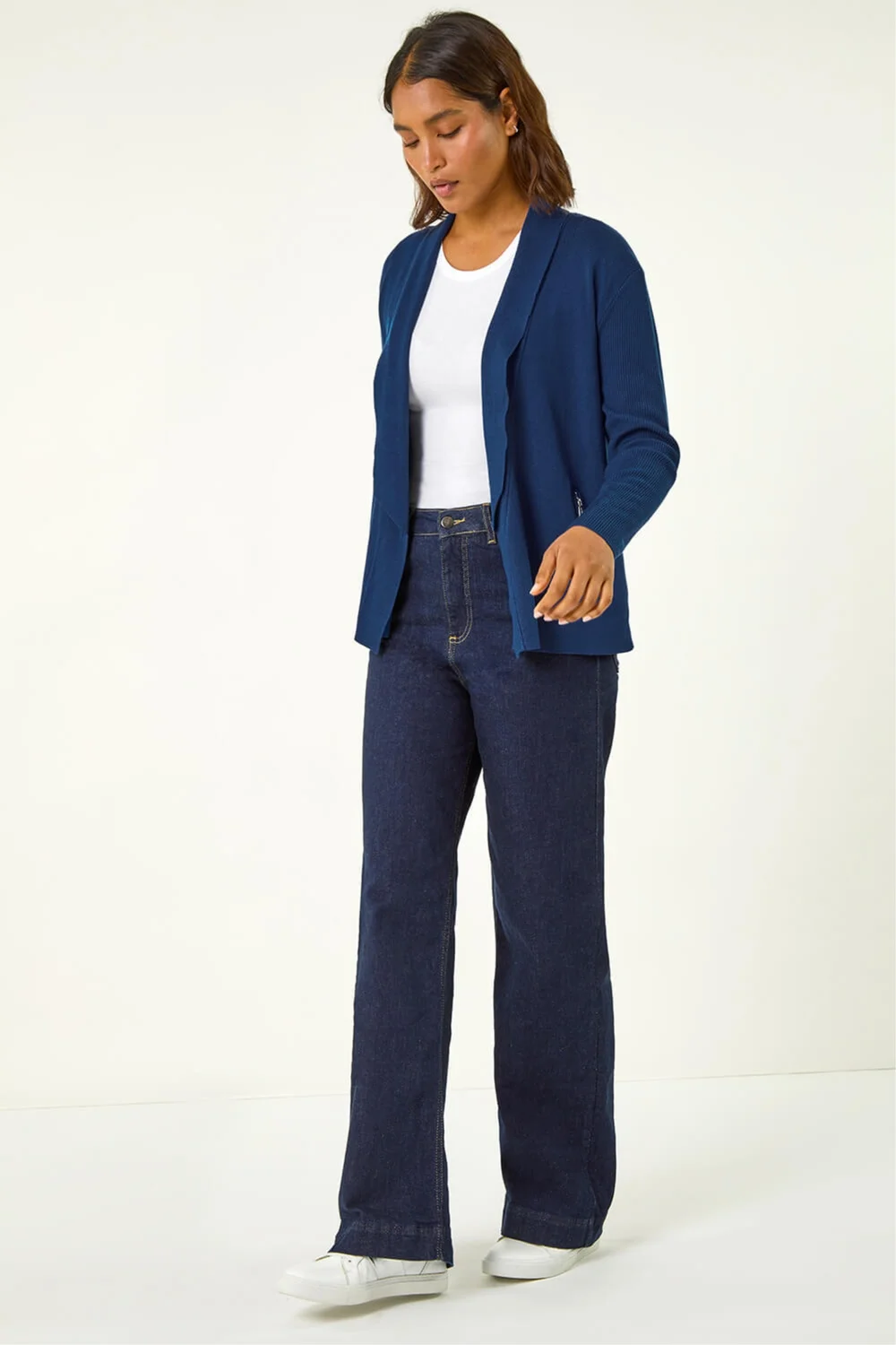 Roman Teal Blue Knitted Zip Detail Jacket - 14 Image 2