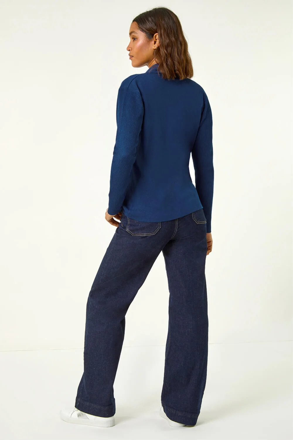Roman Teal Blue Knitted Zip Detail Jacket - 14 Image 3