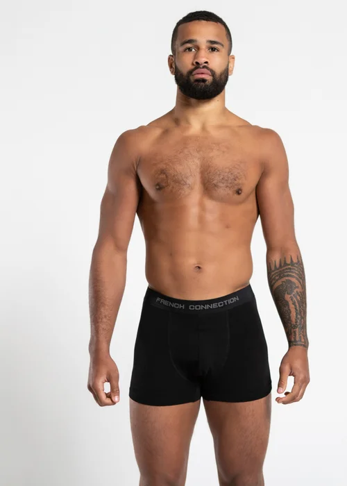 French Connection Grey/Black Cotton Boxers (Pack of 5) - S Image 3