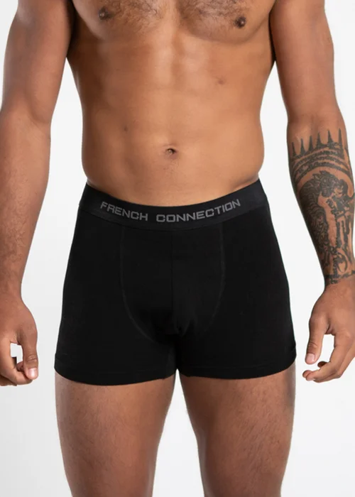 French Connection Grey/Black Cotton Boxers (Pack of 5) - S Image 2