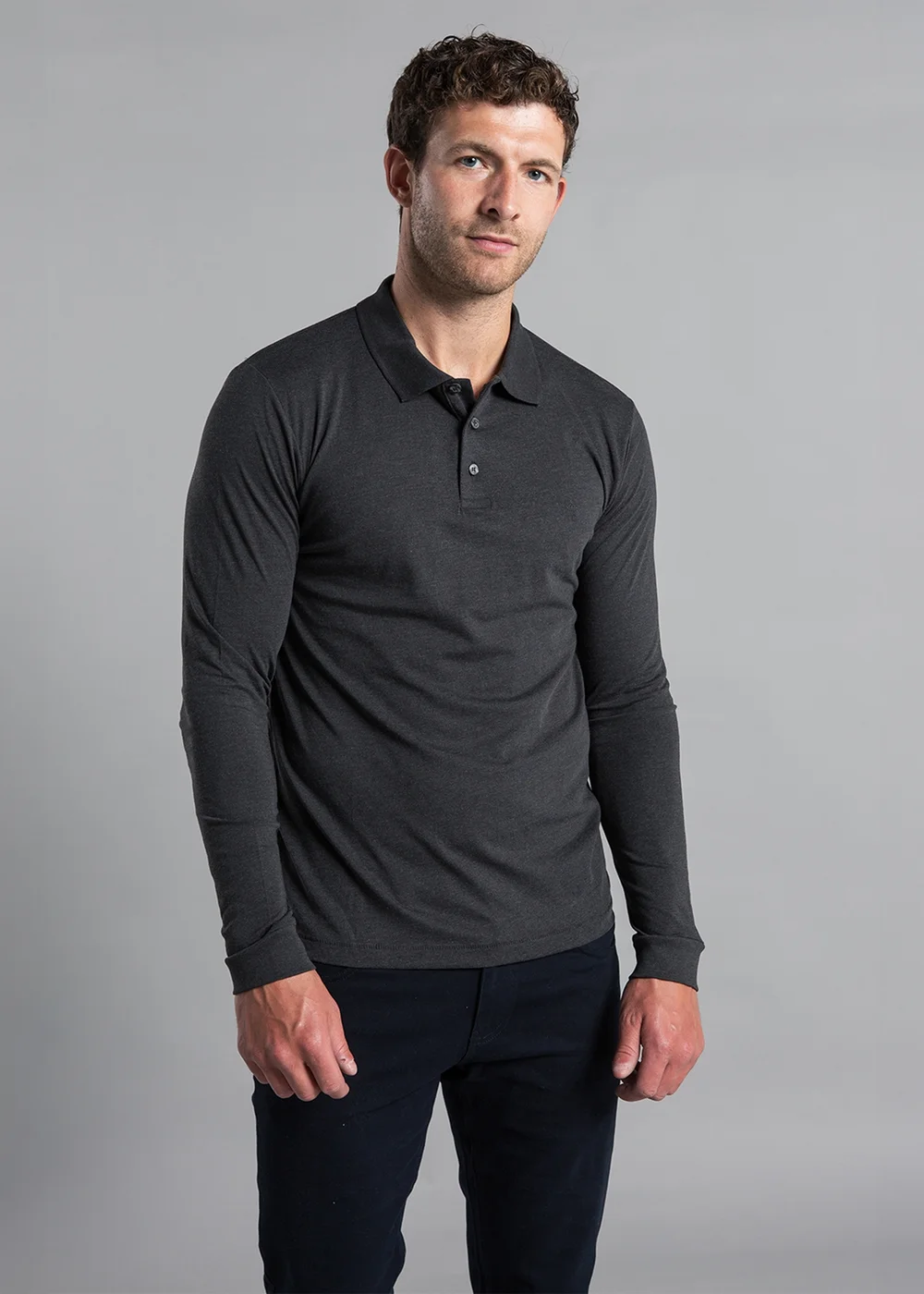 French Connection Black Cotton Long Sleeve Polo Shirts (Pack of 2) - S Image 3