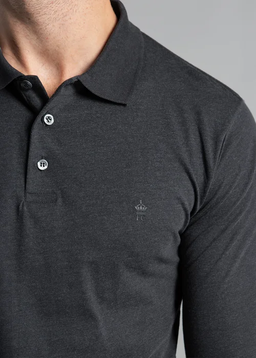 French Connection Black Cotton Long Sleeve Polo Shirts (Pack of 2) - S Image 4