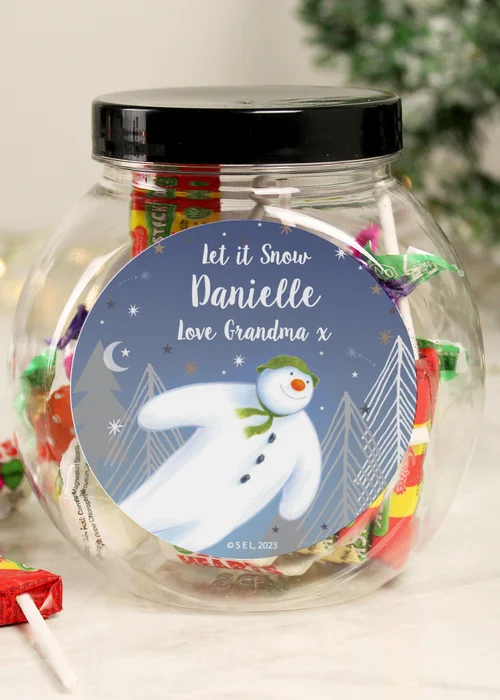 Personalised Memento Company Clear The Snowman Magical Adventure Sweet Jar - One Size Image 1