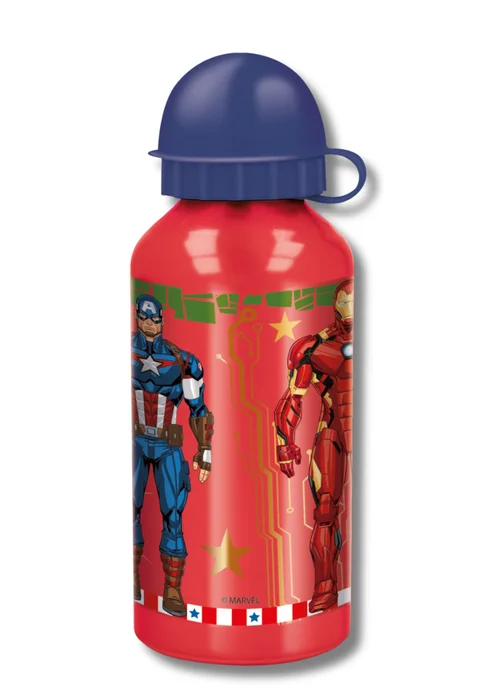 Marvel Black Insulated Lunch Bag With Aluminium Bottle - One Size Image 2