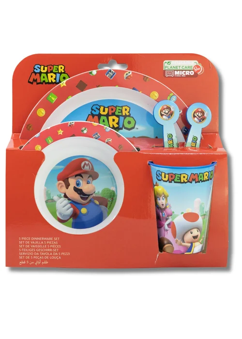 Super Mario Red Dinner Set 6pcs - One Size Image 4