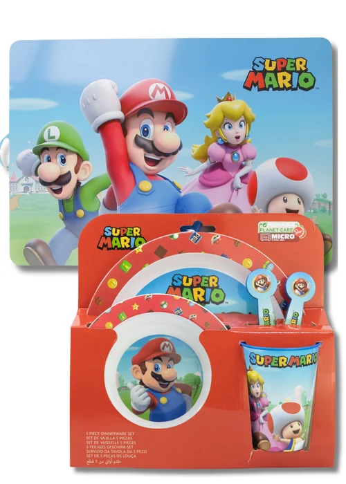 Super Mario Red Dinner Set 6pcs - One Size Image 1