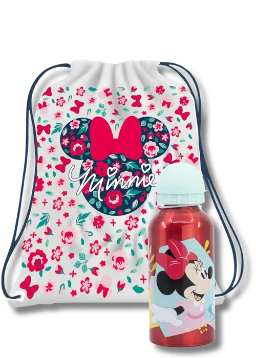 Disney Pink Minnie Aluminium Bottle Insulated Lunch Bag Set - One Size Image 1