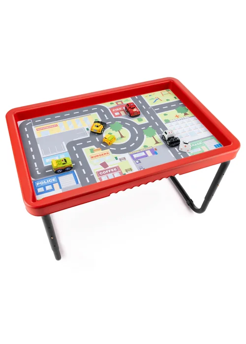 Toyrific Play Tray With City & Race Play Mat Set - One Size Image 1