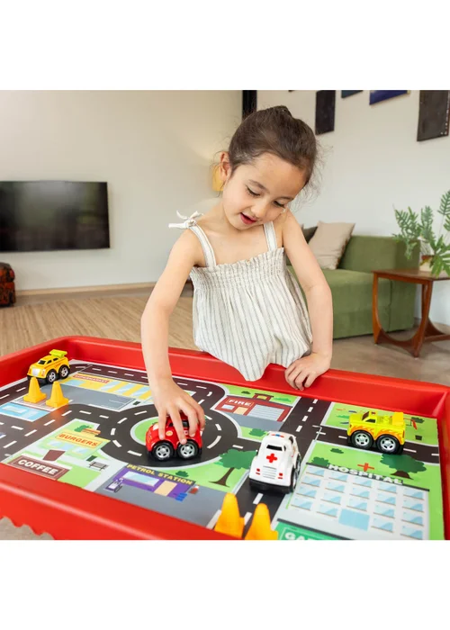 Toyrific Play Tray With City & Race Play Mat Set - One Size Image 2