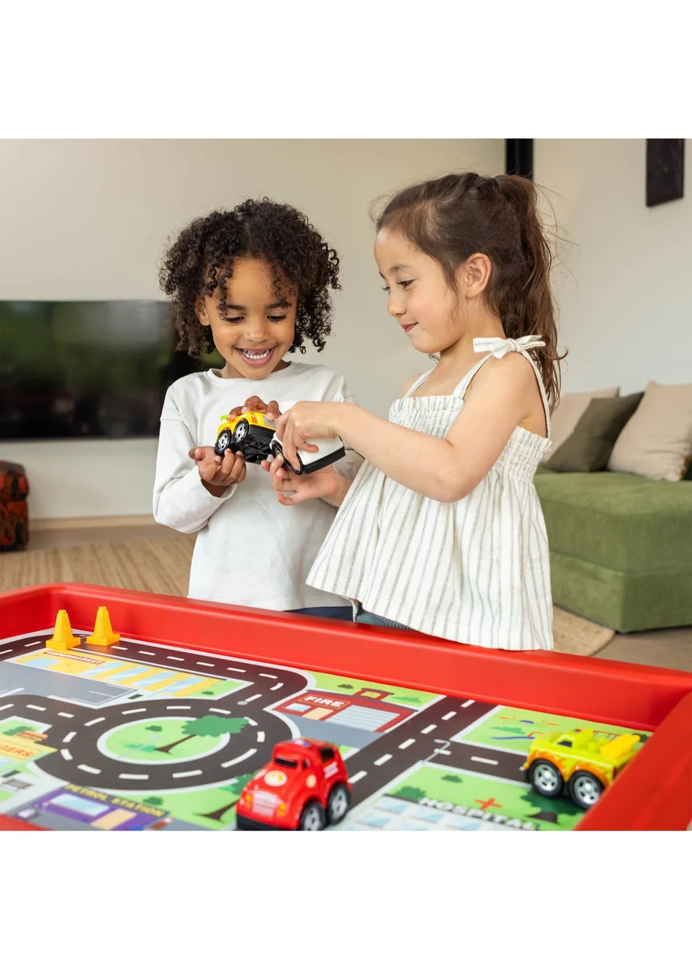 Toyrific Play Tray With City & Race Play Mat Set - One Size Image 3
