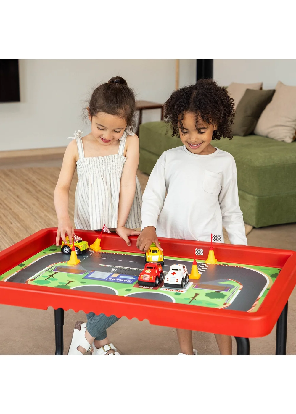 Toyrific Play Tray With City & Race Play Mat Set - One Size Image 5
