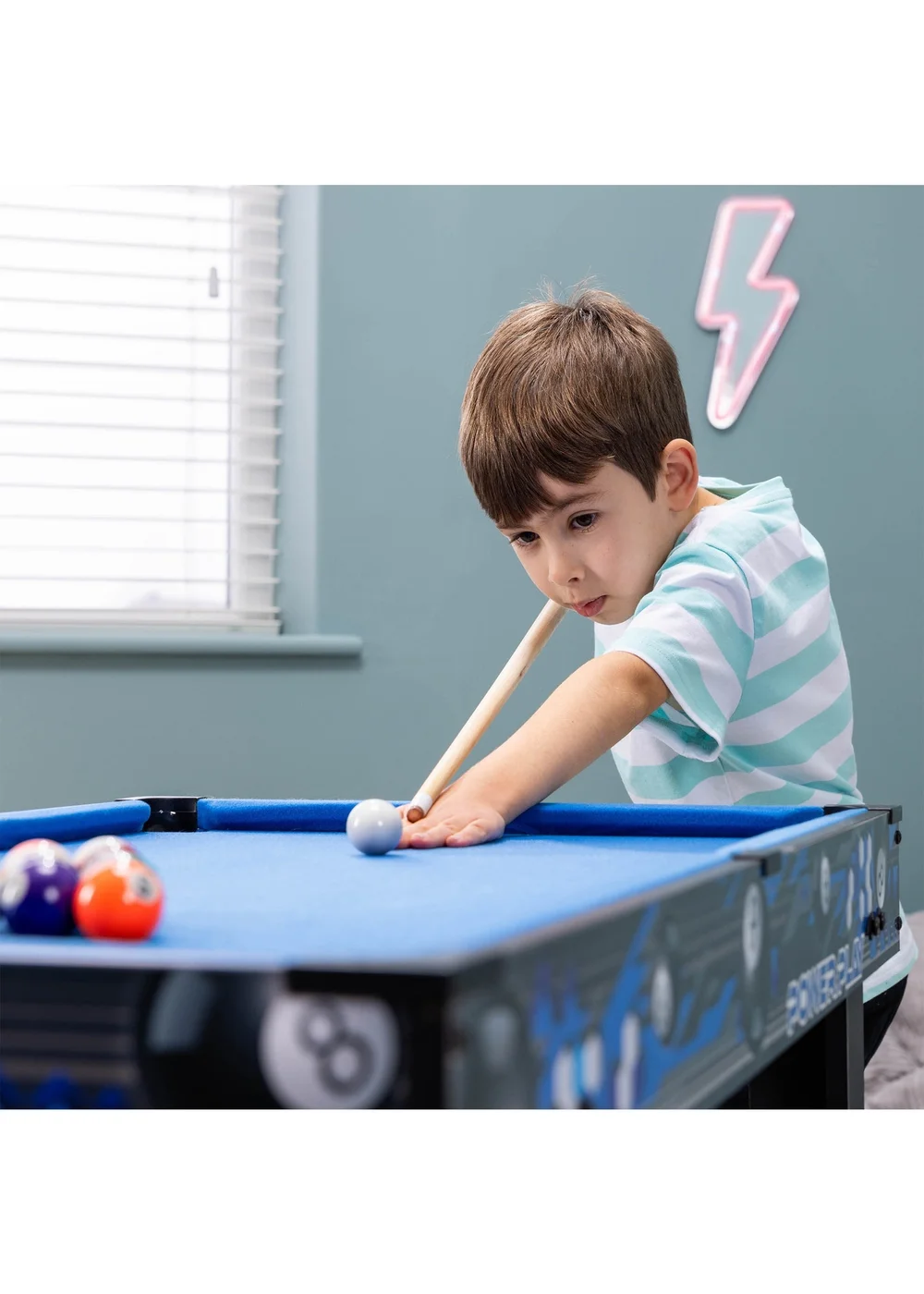 Power Play Black/Blue Stand Up Pool Games Table (3ft) - One Size Image 3