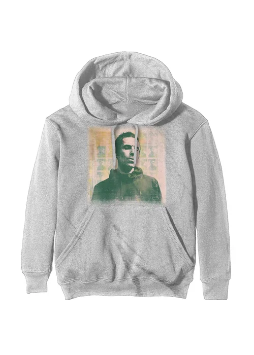 Oasis Liam Gallagher Light Grey Album Hoodie - M Image 1