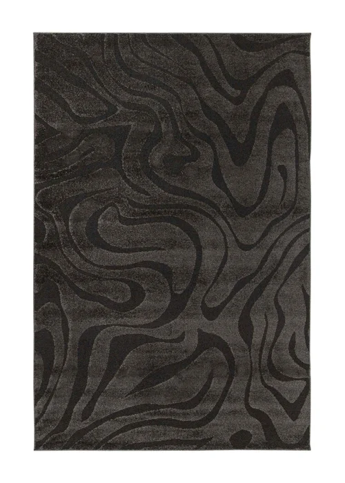 Homemaker Reef Ripple Charcoal Anthracite Rug - 120 x 170 Image 2