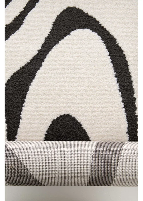 Homemaker Reef Ripple Black/Off White Mono Rug - 80 x 150 Image 6