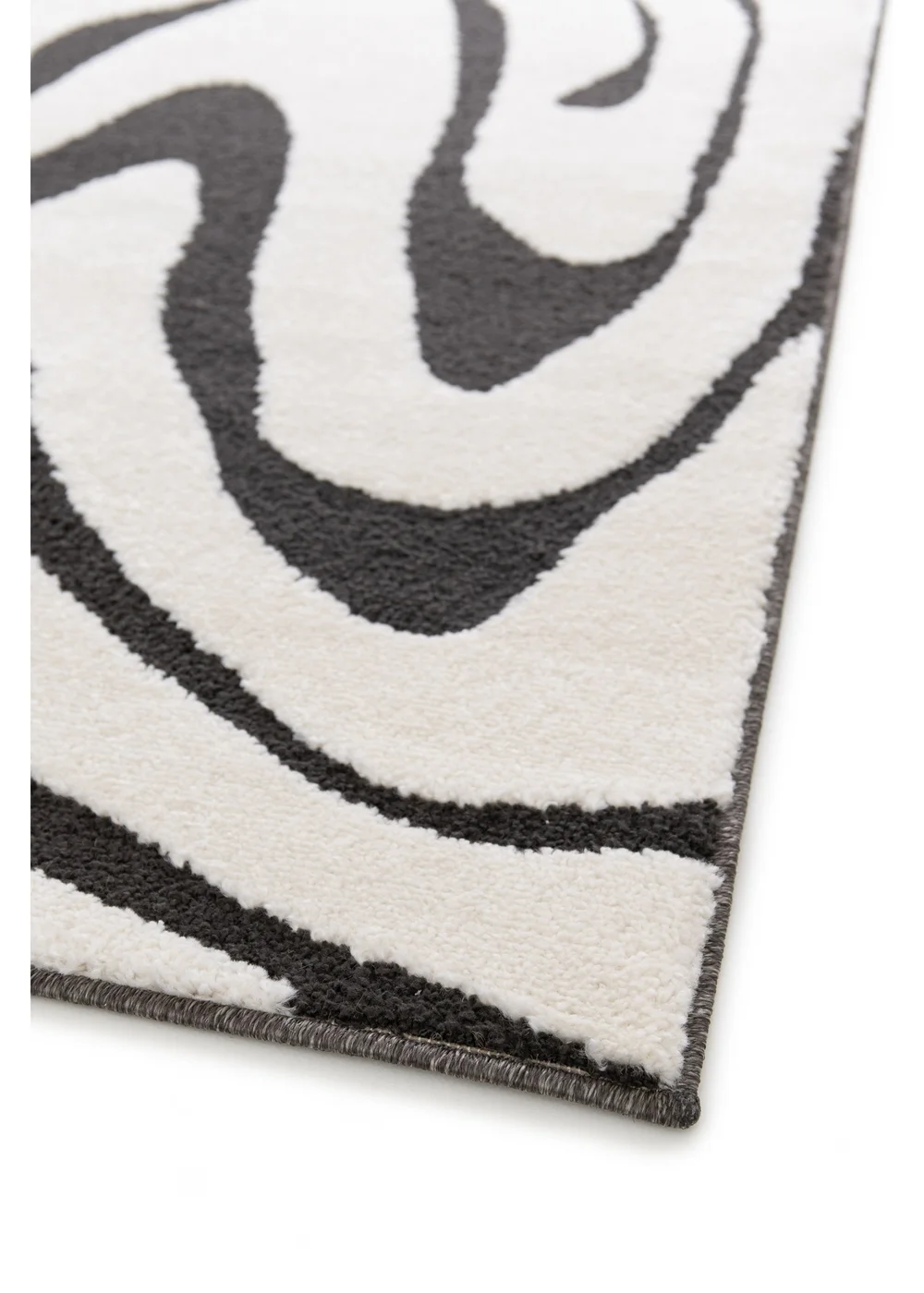 Homemaker Reef Ripple Black/Off White Mono Rug - 80 x 150 Image 4