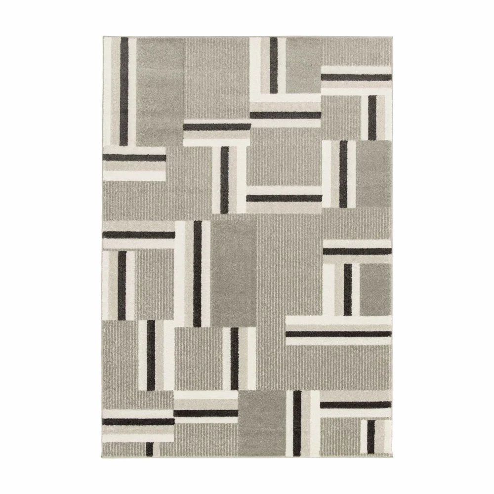 Homemaker Milan Grey/Stone/Cream Blocks Rug - 160 X 230 Image 5