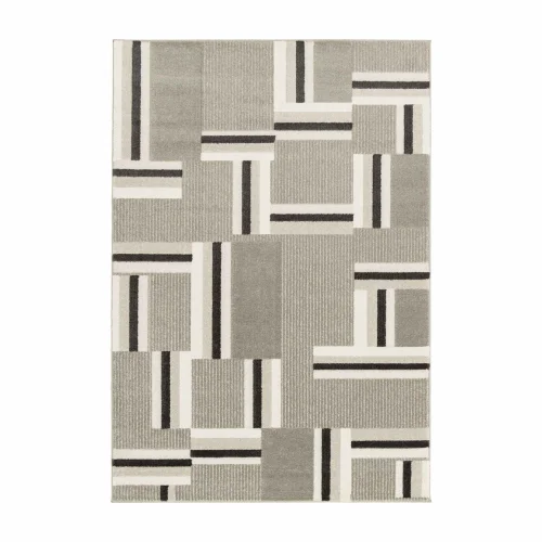 Homemaker Milan Grey/Stone/Cream Blocks Rug - 160 X 230 Image 5