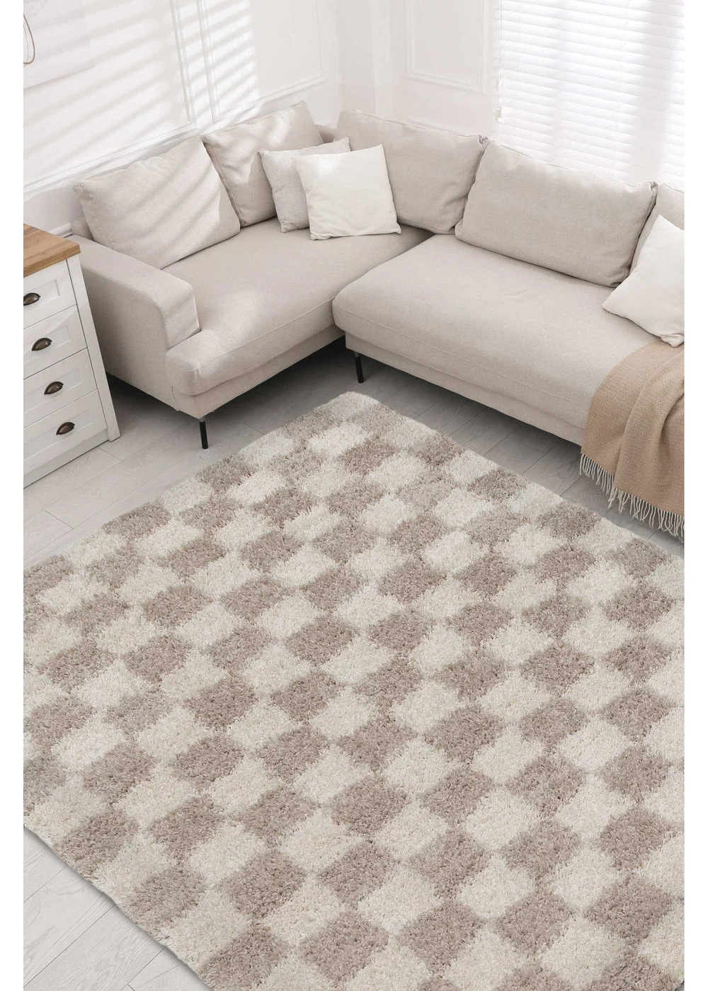 Homemaker Nomad Checks Natural Rug - 120 x 170 Image 1