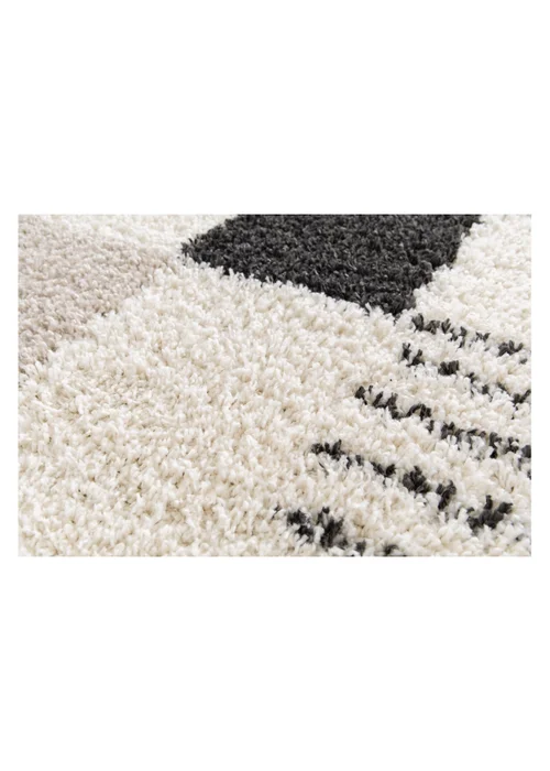 Homemaker Nomad Blocks Shaggy Beige Rug - 120 x 170 Image 5