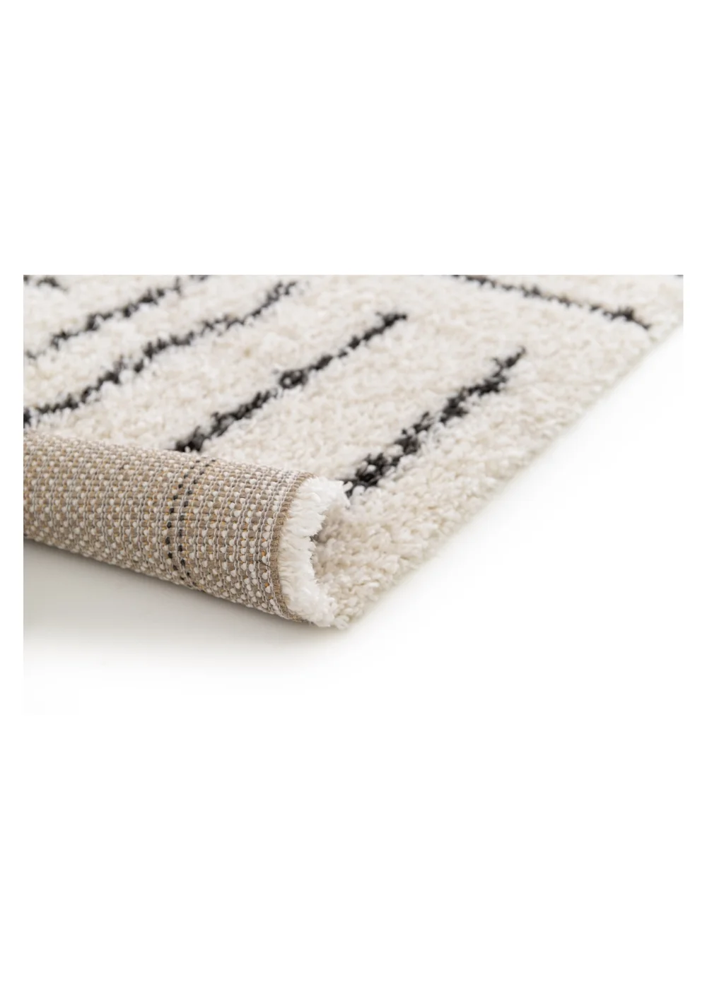 Homemaker Nomad Blocks Shaggy Beige Rug - 120 x 170 Image 4