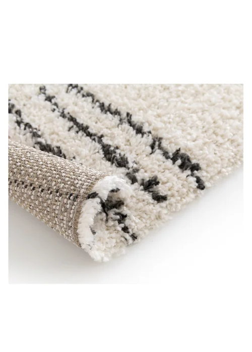 Homemaker Nomad Diamonds Shaggy Cream Rug - 120 x 170 Image 4