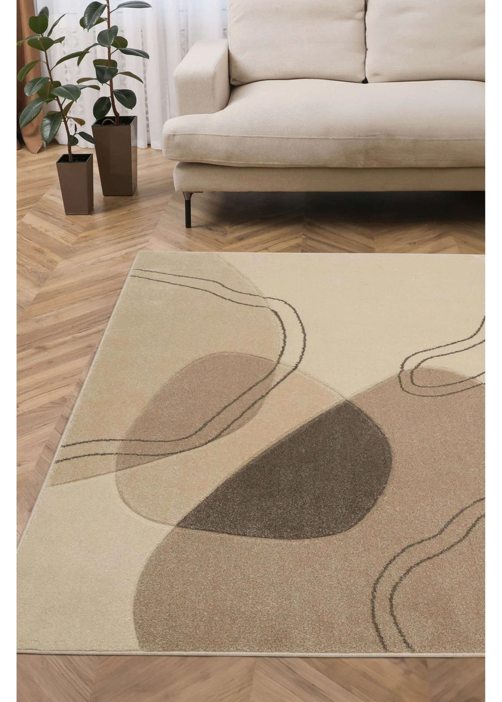 Homemaker Sara Carved Abstract Natural Rug - 160 X 230 Image 1