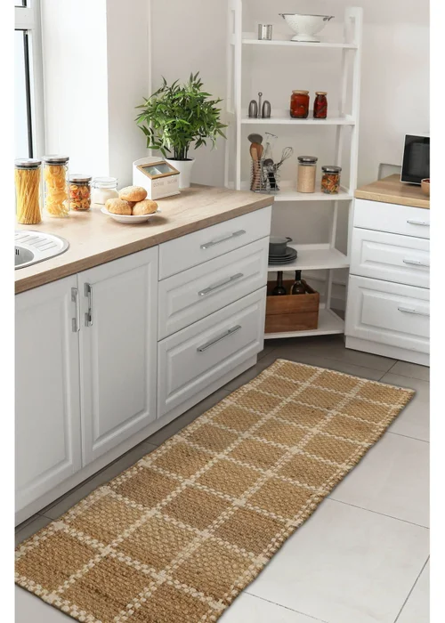 Relay Jute Check Natural Beige Runner - 60 X 180 Image 2