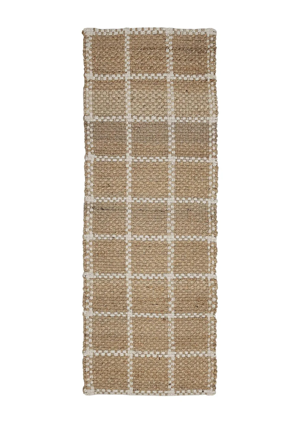 Relay Jute Check Natural Beige Runner - 60 X 180 Image 3